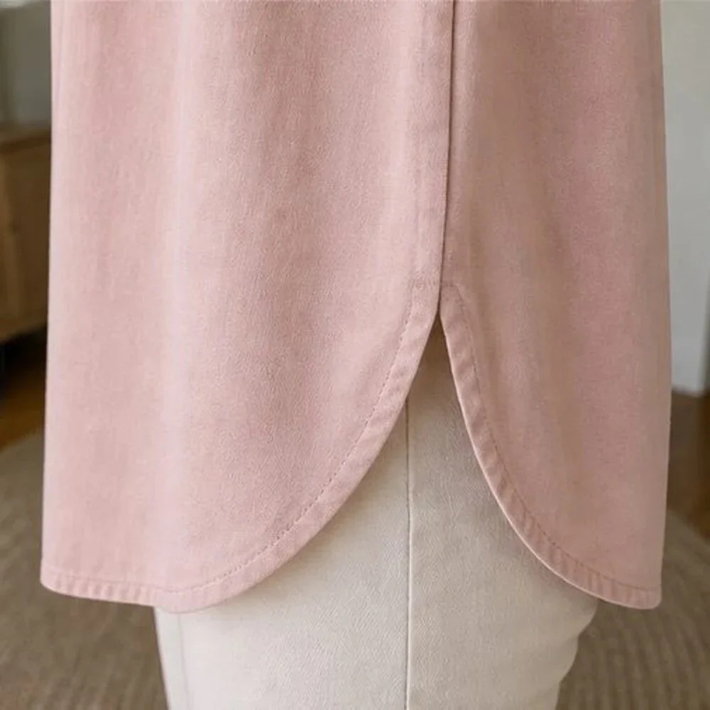 Tie-Front Peasant Blouse in Blush Pink - Picture 6 of 6